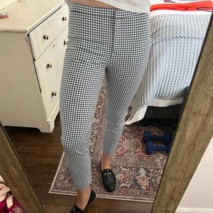 Theory Classic Skinny Pant, Viscose Gingham (Blue/White)